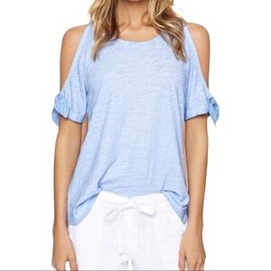 Sanctuary Cold Shoulders Ice Blue Top Size S
